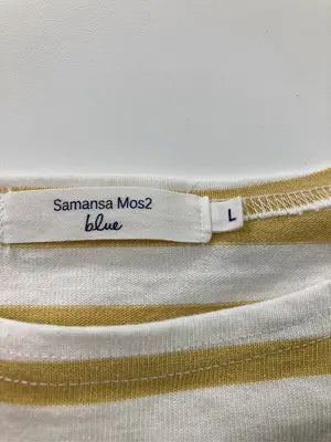 Samansa Mos2 blue/サマンサモスモスブルー/Tシャツ/カットソー/トップス/イエロー/L