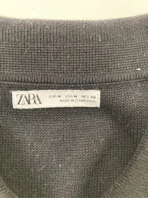 ZARA/ザラ/ポロシャツ/トップス/ブラック/EUR M