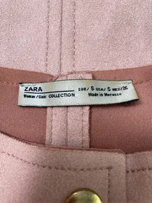 ZARA/ザラ/ノーカラーコート/ジャケット/アウター/ピンク/USA S