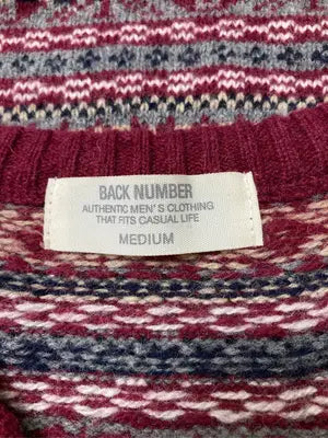 BACK NUMBER/バックナンバー/ニット/セーター/トップス/レッド/MEDIUM