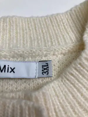 Knit Mix/カーディガン/ボレロ/トップス/アイボリー/3XL
