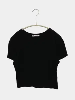 ZARA/ザラ/Tシャツ/カットソー/トップス/ブラック/USA M