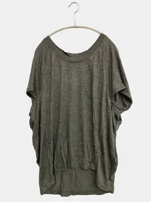 elasty FuF/Tシャツ/カットソー/トップス/グレー/3L