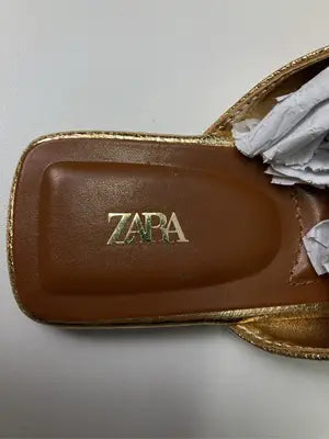 ZARA/ザラ/サンダル/シューズ/ゴールド/38
