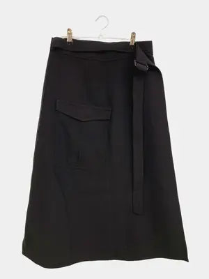 ZARA/ザラ/ミモレ/半端丈スカート/スカート/ブラック/USA L