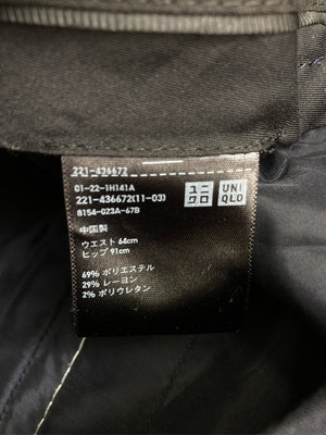 UNIQLO/ユニクロ/スラックス/パンツ/ブラック/ウエスト64cm　ヒップ91cm