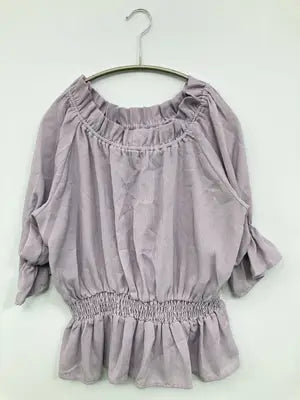 Tシャツ/カットソー/トップス/パープル/M  バスト79～87  身長154～162