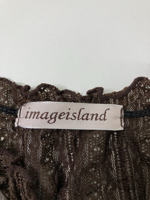 isageisland/シャツ/ブラウス/トップス/ブラウン/3L