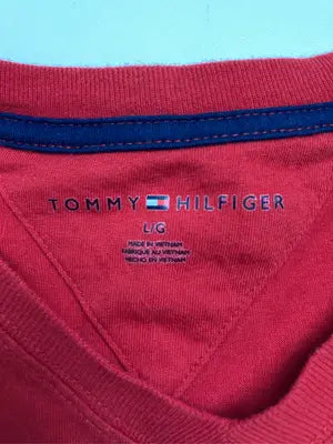 TOMMY HILFIGER/トミーヒルフィガー/Tシャツ/カットソー/トップス/レッド/L