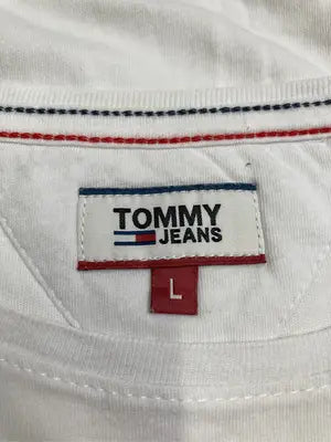 TOMMY JEANS/トミージーンズ/Tシャツ/カットソー/トップス/ホワイト/L