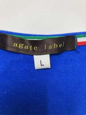 agate label/Tシャツ/カットソー/トップス/ブルー/L