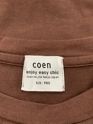coen/コーエン/Tシャツ/カットソー/トップス/ブラウン/FREE