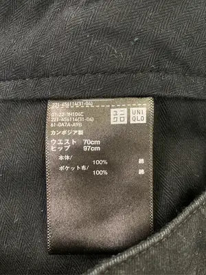 UNIQLO/ユニクロ/チノパンツ/パンツ/ブラック/ウエスト70cm.   ヒップ97cm