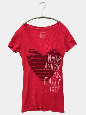 American Eagle Outfitters/アメリカンイーグルアウトフィッターズ/Tシャツ/カットソー/トップス/レッド/S/P