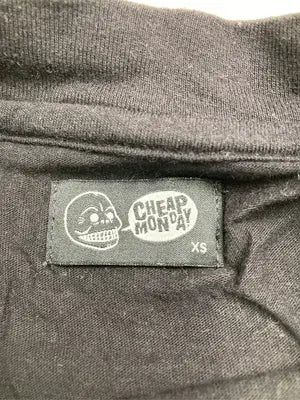 cheap monday/Tシャツ/カットソー/トップス/ブラック/XS