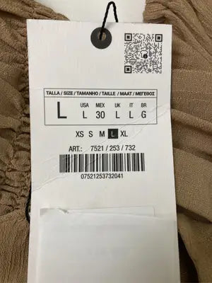 ZARA/ザラ/シャツ/ブラウス/トップス/ベージュ/USA L