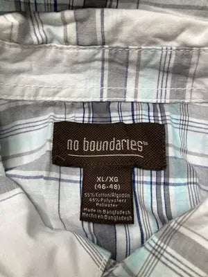 no boundaries/ノーバウンダリーズ/シャツ/ブラウス/トップス/スカイブルー/XL