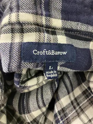 croft&barrow/クラフトアンドバロー/シャツ/ブラウス/トップス/ネイビー/L