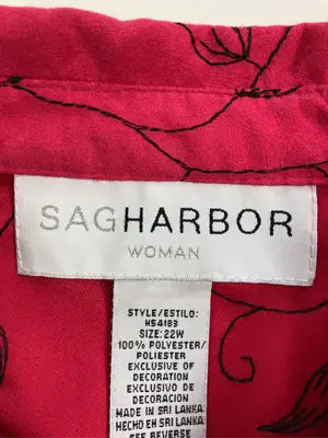 SAG HARBOR/サグハーバー/シャツ/ブラウス/トップス/レッド/22W
