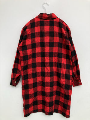 유멩패션/シャツワンピース/ワンピース/ドレス/レッド