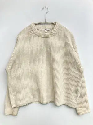 UNIQLO/ユニクロ/ニット/セーター/トップス/アイボリー/L