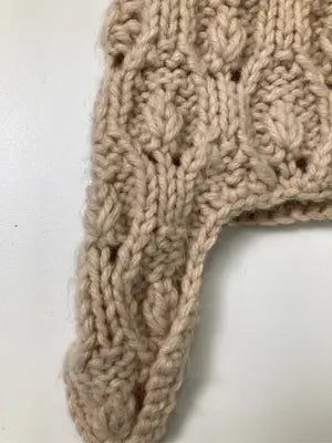 ニットキャップ/ビーニー/帽子/ベージュ/57.5cm