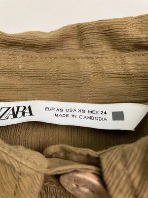 ZARA/ザラ/シャツ/ブラウス/トップス/ブラウン/EUR XS