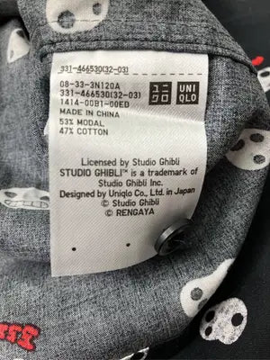 stadioジブリ x UNIQLO/スタジオジブリユニクロ/シャツ/ブラウス/トップス/ブラック/XL