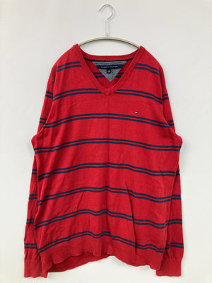 TOMMY HILFIGER/トミーヒルフィガー/ニット/セーター/トップス/レッド/XL