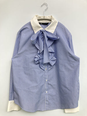 ZARA/ザラ/シャツ/ブラウス/トップス/ブルー/EUR M/USA M/ MEX 28