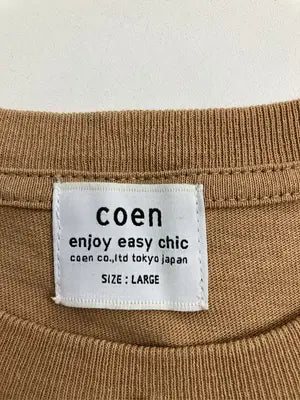 coen/コーエン/Tシャツ/カットソー/トップス/ブラウン/LARGE