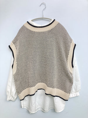 a.v.v/アーヴェヴェ/ニット/セーター/トップス/ホワイト/XL