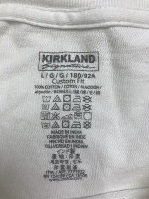 Kirkland Signature/Tシャツ/カットソー/トップス/ホワイト/L