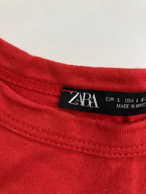 ZARA/ザラ/Tシャツ/カットソー/トップス/レッド/L