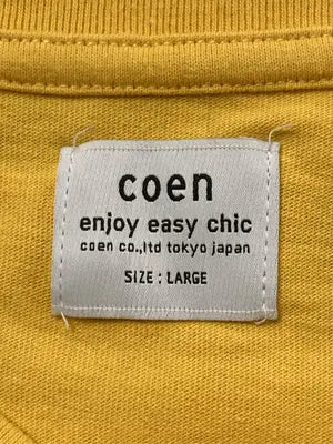 coen/コーエン/Tシャツ/カットソー/トップス/イエロー/LARGE