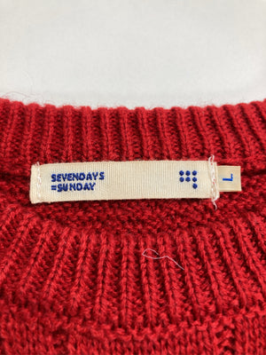 SEVENDAYS=SUNDAY/セブンデイズサンデイ/ベスト/トップス/レッド/L