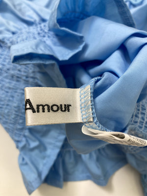 Deux Amour/ドゥアムール/シャツ/ブラウス/トップス/スカイブルー/M-L