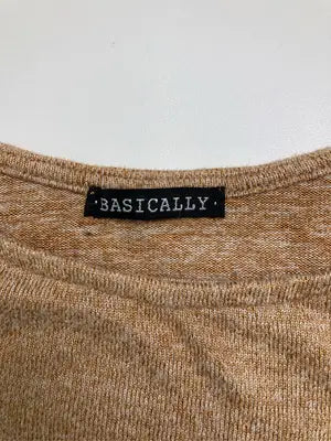 BASICALLY/Tシャツ/カットソー/トップス/ブラウン/L  バスト86～94   身長154～162