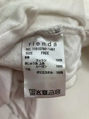 rienda/リエンダ/Tシャツ/カットソー/トップス/ホワイト/F