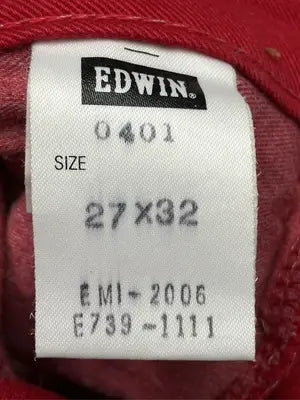 EDWIN/エドウィン/デニムパンツ/パンツ/レッド/27X32