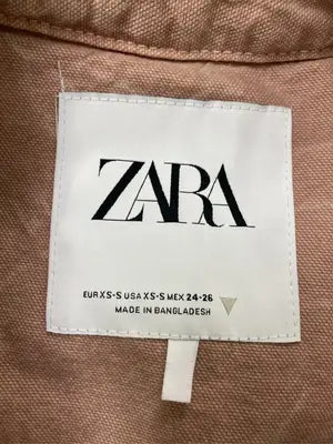 ZARA/ザラ/シャツ/ブラウス/トップス/ブラウン/usa xs-s