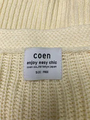 coen/コーエン/カーディガン/ボレロ/トップス/アイボリー/FREE