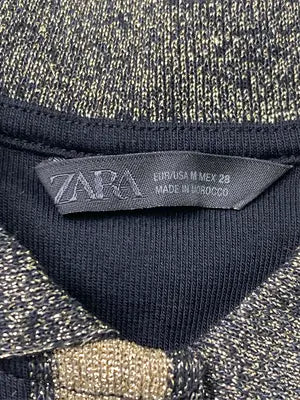 ZARA/ザラ/ポロシャツ/トップス/ブラック/USA M