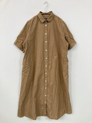 Sunny clouds/サニークラウズ/シャツワンピース/ワンピース/ドレス/ブラウン/3L