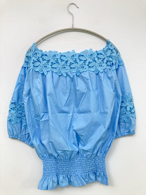 Deux Amour/ドゥアムール/シャツ/ブラウス/トップス/スカイブルー/M-L