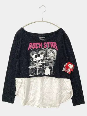 PEANUTS/ピーナッツ/Tシャツ/カットソー/トップス/ブラック/P