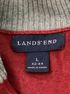 LANDS' END/ランズエンド/ニット/セーター/トップス/レッド/L