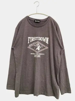 FIRST DOWN/ファーストダウン/Tシャツ/カットソー/トップス/グレー/LL