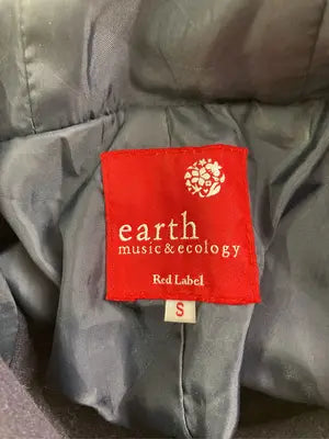 earth music&ecology/アースミュージックアンドエコロジー/ノーカラーコート/ジャケット/アウター/ブラック/S