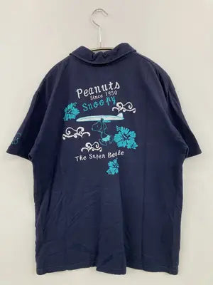 PEANUTS/ピーナッツ/ポロシャツ/トップス/ネイビー/L